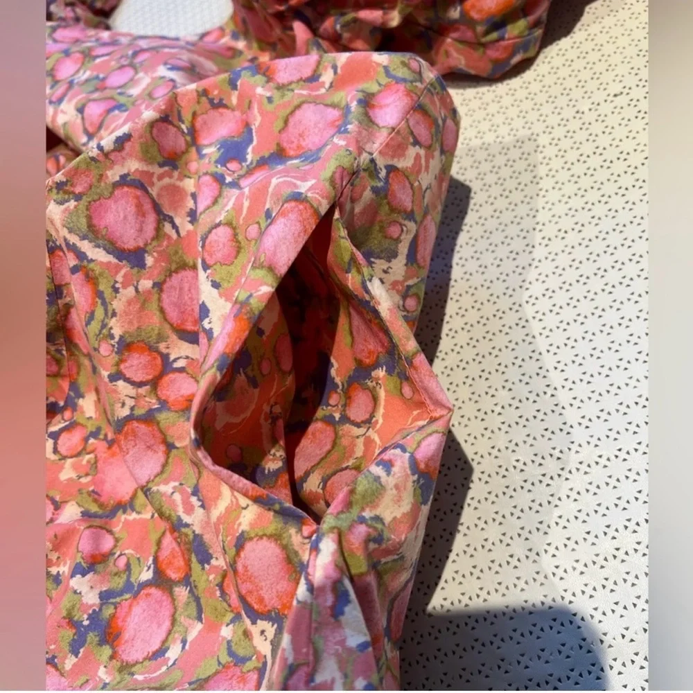 Aureta by Anthropologie Ada Mini Floral Puff Sleeve Dress Size L - Picture 10 of 14